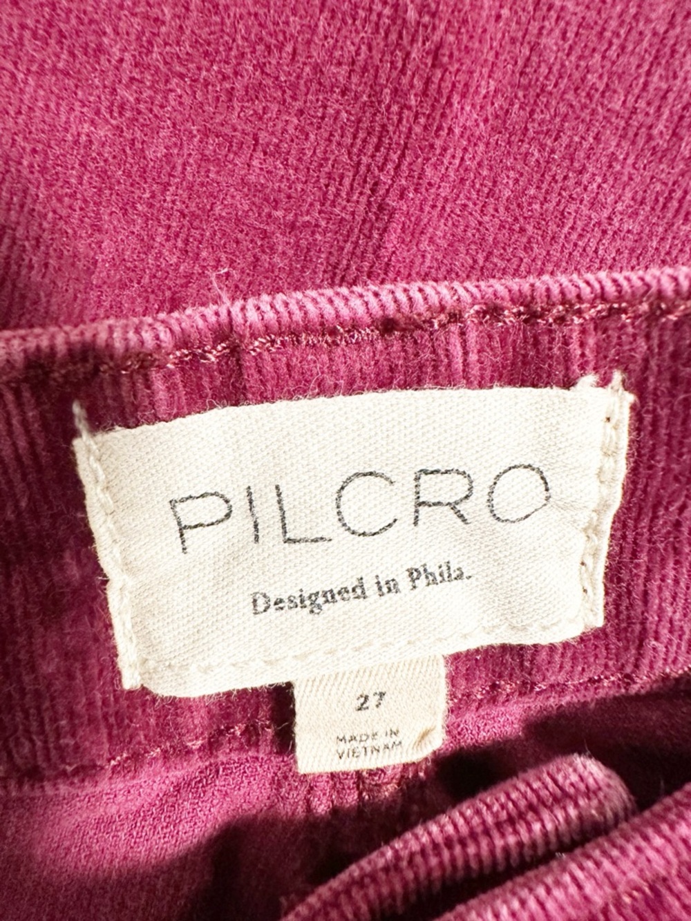 Pilcro Anthropologie Pink Berry Skinny Corduroy Pants Size 27 High Rise - Picture 2 of 5